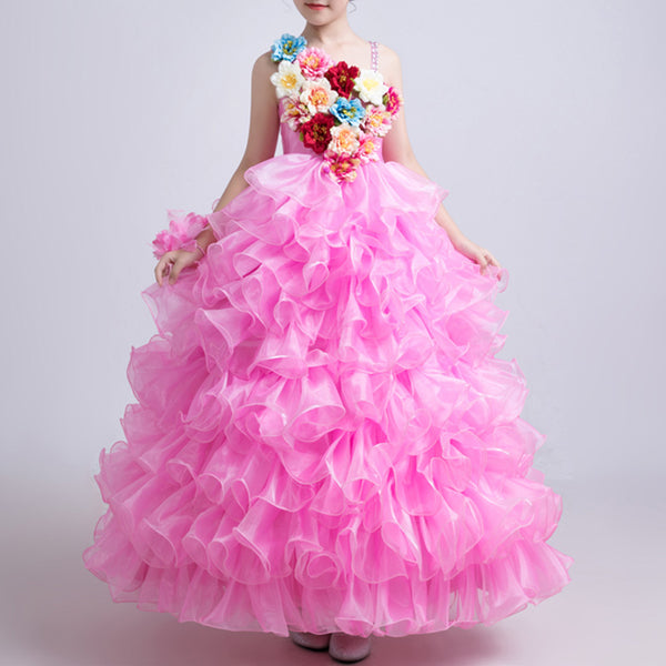 Luxurious Cute Baby Girl Fluffy Christmas Dress Toddler Birthday Beauty Pageant Princess Dress