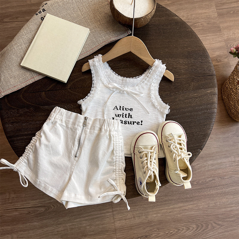 Girls Sleeveless Tops Summer Baby Girls Camisole Two-piece Set