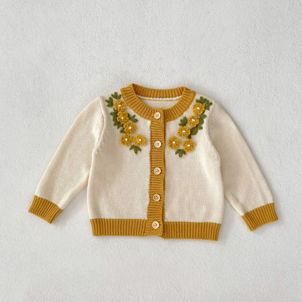 Baby Girl Three-dimensional Crochet Coat Flower Strap Jumpsuit