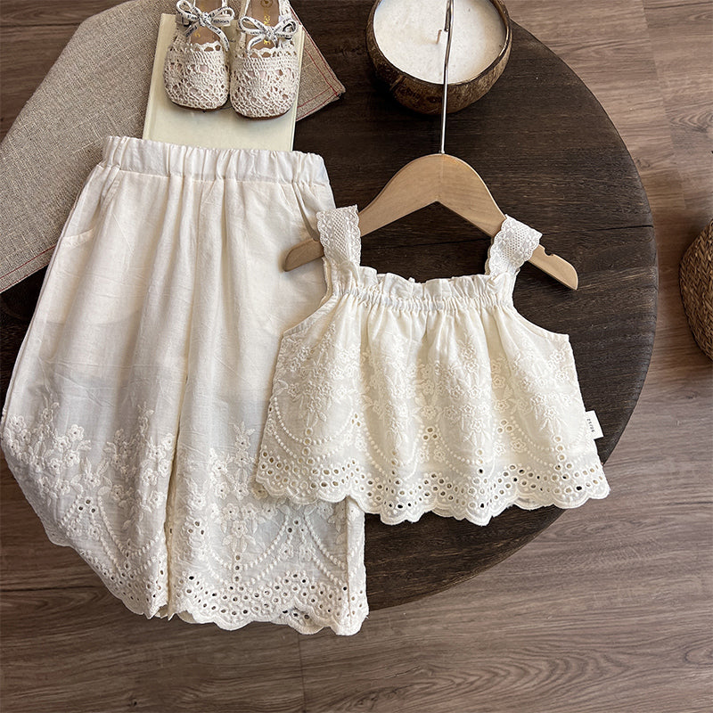 Girls Summer Thin Clothes Baby Girl Tops Pants Two Piece Set