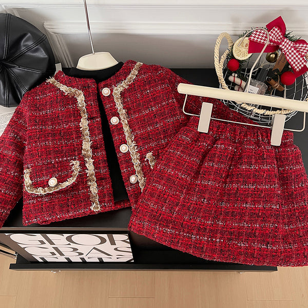 Cute Baby Girl New Year Winter Two Piece Set
