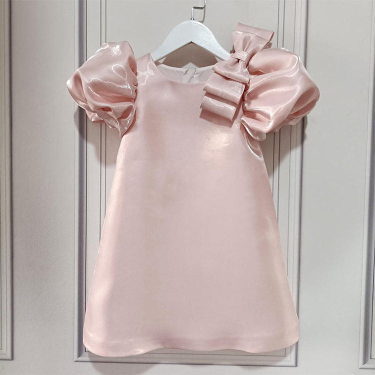 Baby Girl Pink Puffy Sleeve Birthday Party Princess Dress