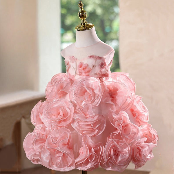 Girls' Prom Princess Dress Flower Girl Dress Girl Birthday Puff Dress