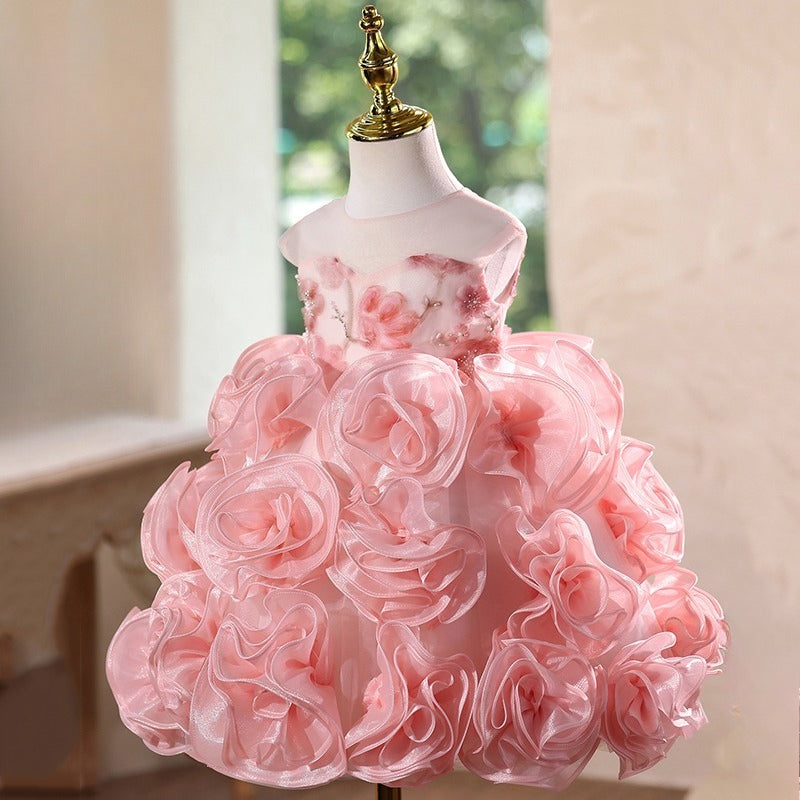 Girls' Prom Princess Dress Flower Girl Dress Girl Birthday Puff Dress