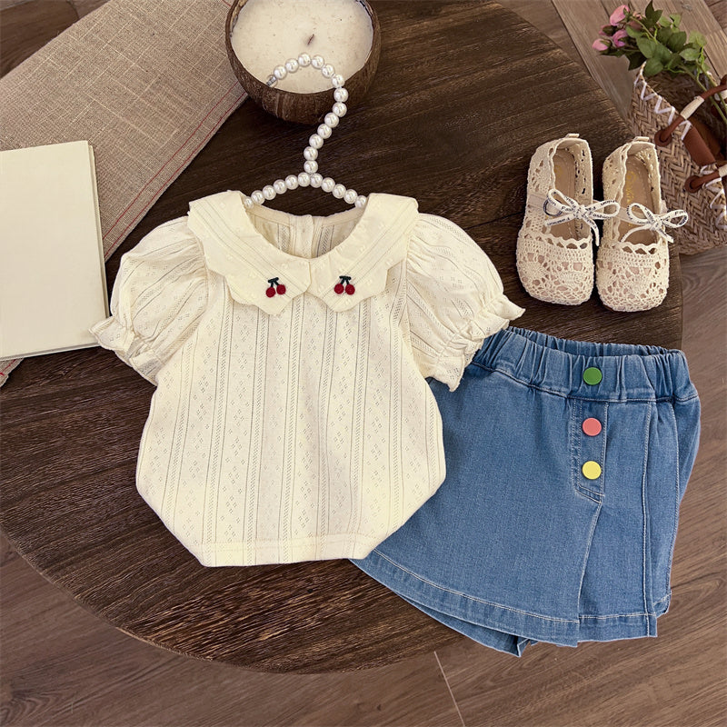 Girls Summer Baby Girls T-shirt Shorts Two-piece Set