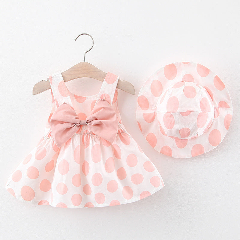 Big Bow Back Polka-dot Suspenders Two-piece Set