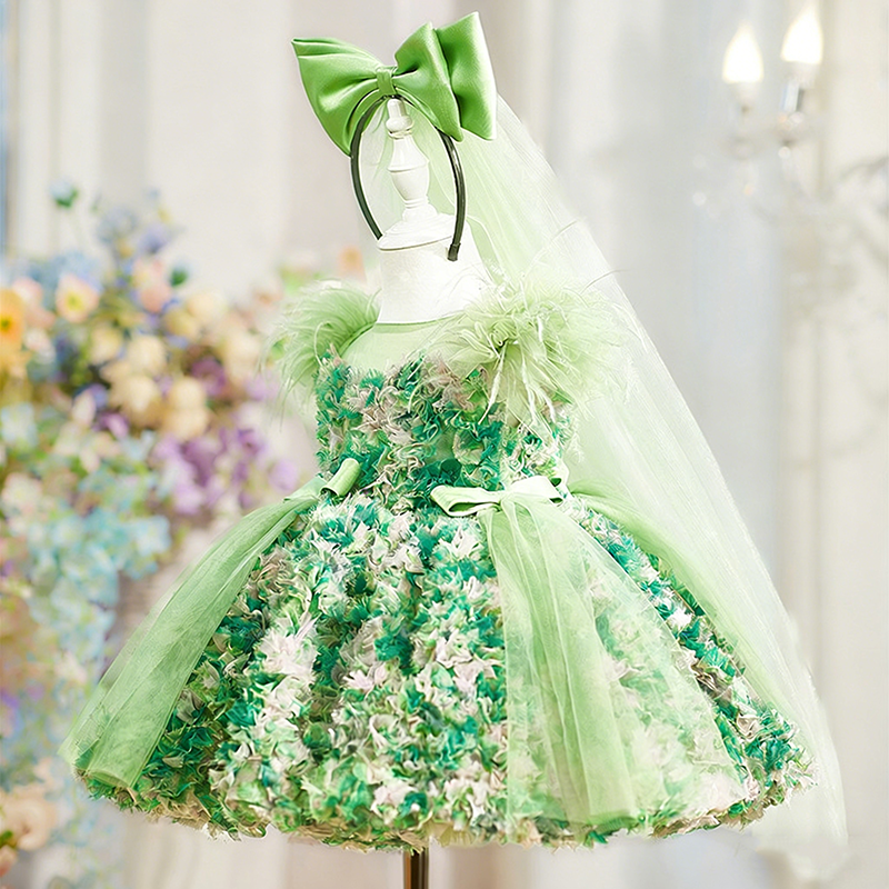 Girl Green Party Dresses Girl Birthday Dresses Toddler Ball Gowns