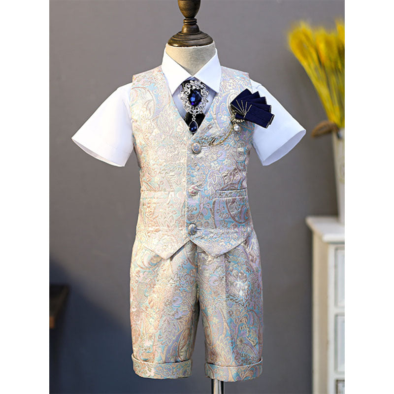 Baby Boy Summer Gentleman Wedding Evening Dress Suit Set