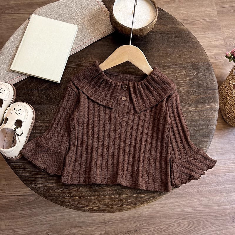 Girls' New T-shirt Sweater and Pants Two-piece Set