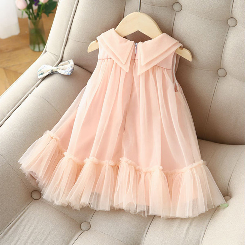 Elegant Baby Girls Pink Sleeveless Toddler Prom Dress Toddler New Year Princess Dress