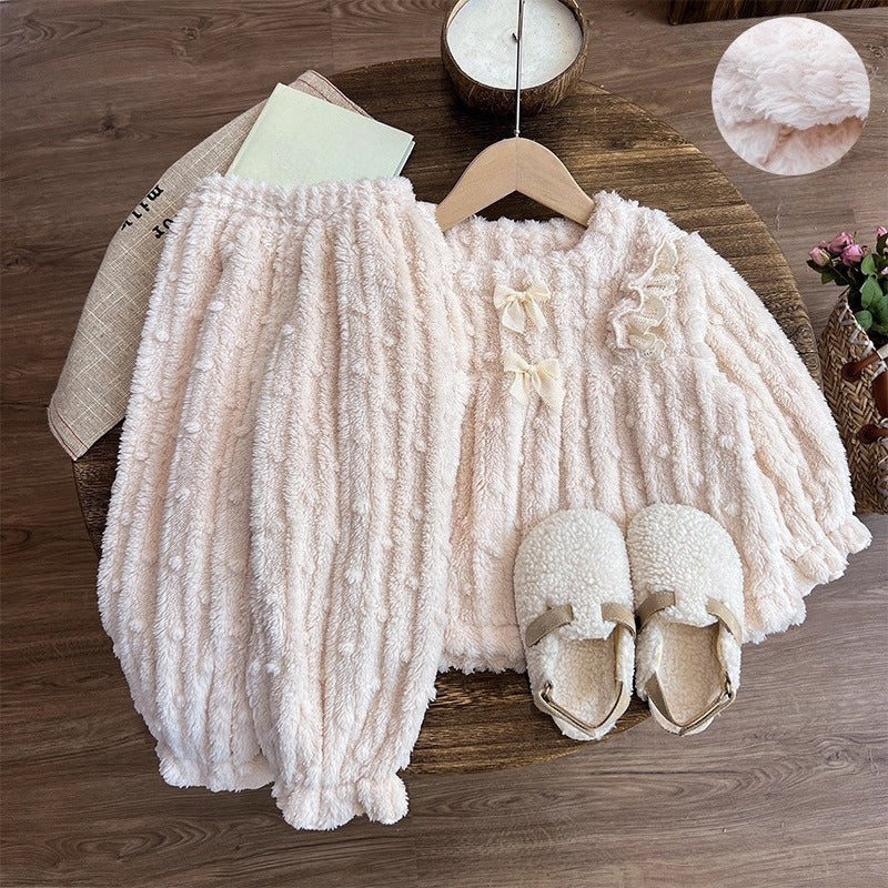 Girls' New Winter Coral Fleece Pajamas