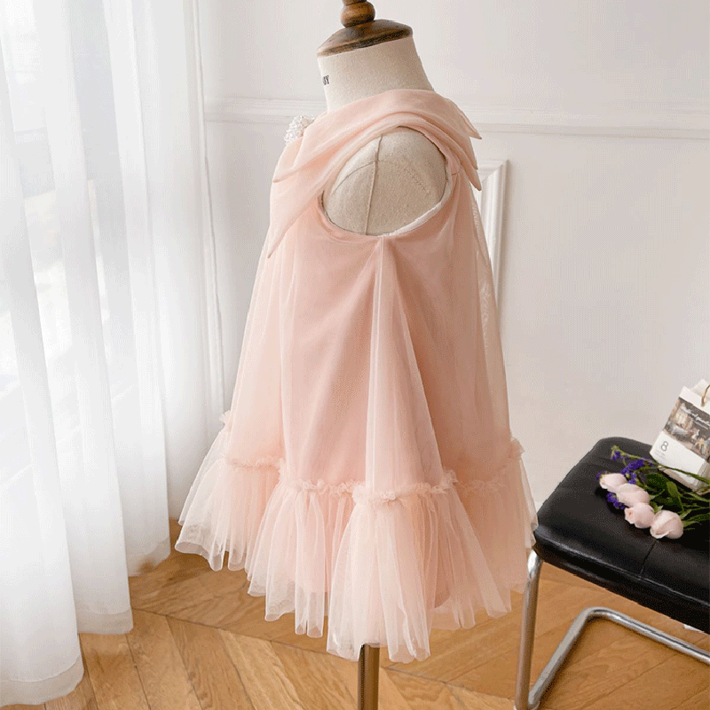 Elegant Baby Girls Pink Sleeveless Toddler Prom Dress Toddler New Year Princess Dress