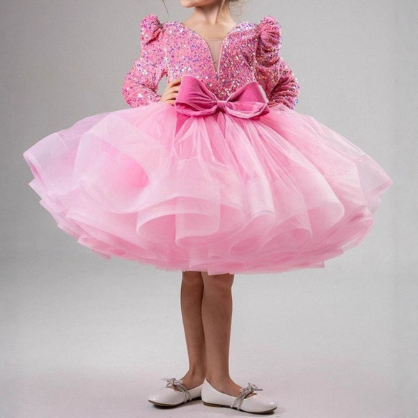 Girls Sequin Dress Girl Birthday Princess Dress Children's Party Sequin Dress