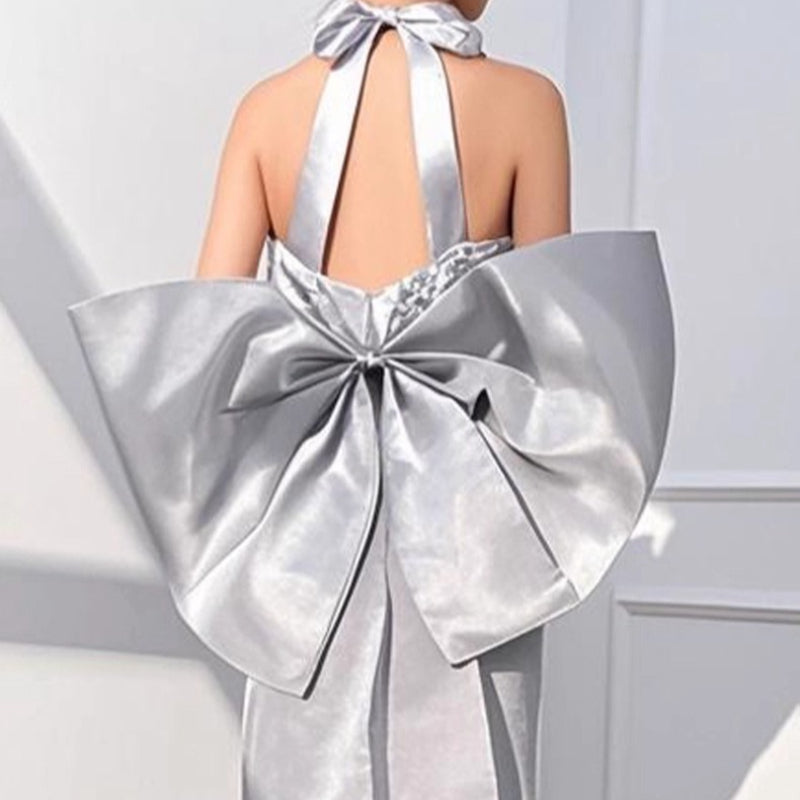 Girls Pageant Dress Girls Silver Birthday Dress Girls Prom Dress