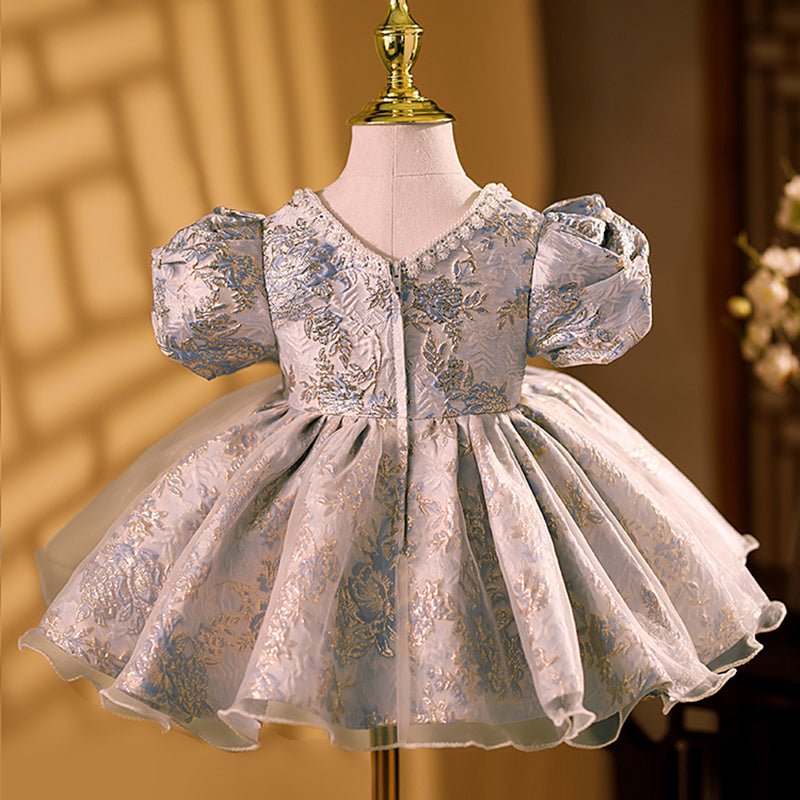 Baby Girl First Birthday Dress Sequins Toddler  Embroidery Birthday Princess Dress