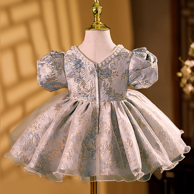 Baby Girl First Birthday Dress Sequins Toddler Embroidery Birthday Princess Dress, Pink / 3-4 Years (110cm)