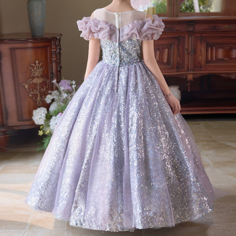 Girls Elegant Ball Gown Girl Birthday Princess Dress Children's Party Dress