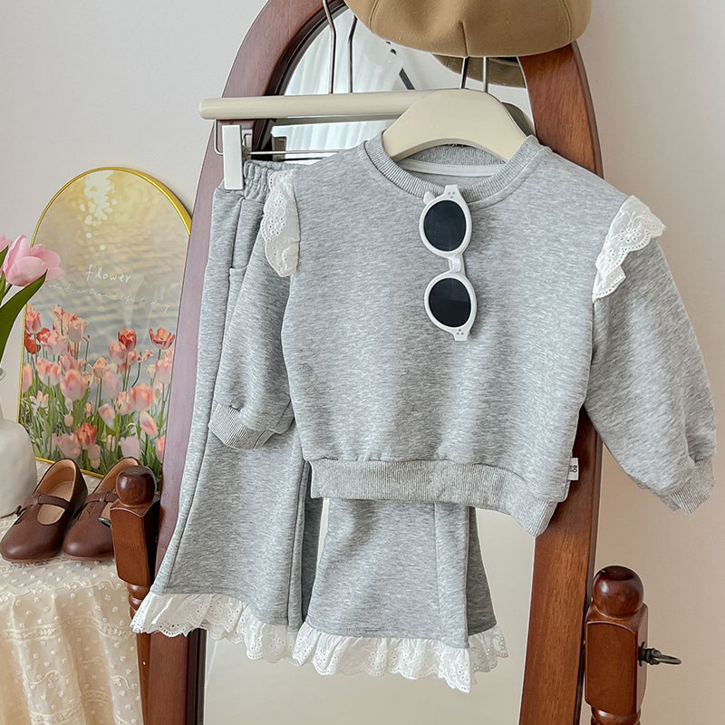 Cute Baby Girl Sports Sweatshirt Two-piece Set