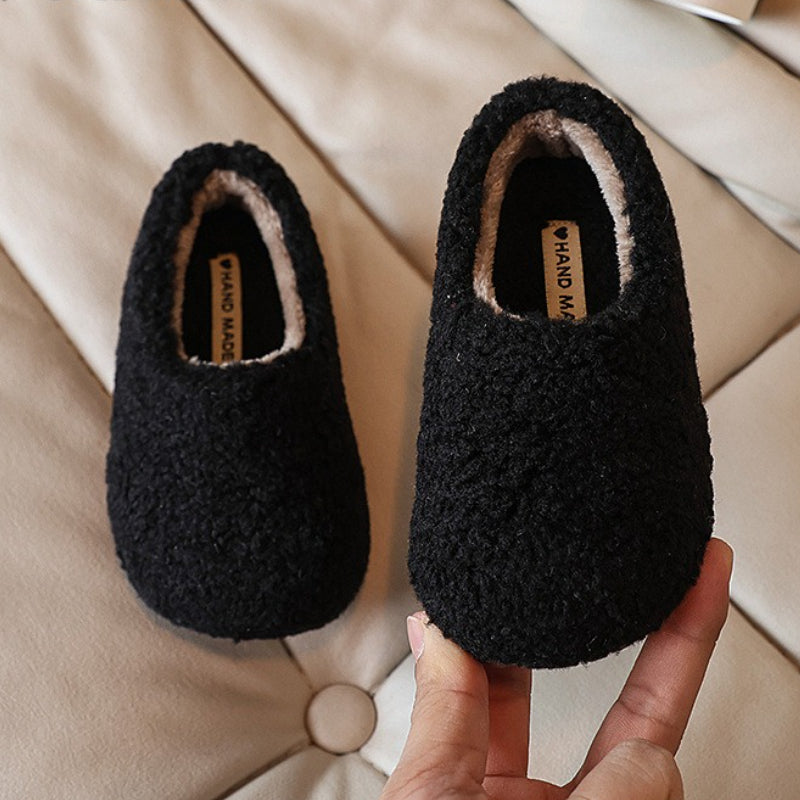 Girls' Winter Fleece-lined Lamb Wool Cotton Shoes