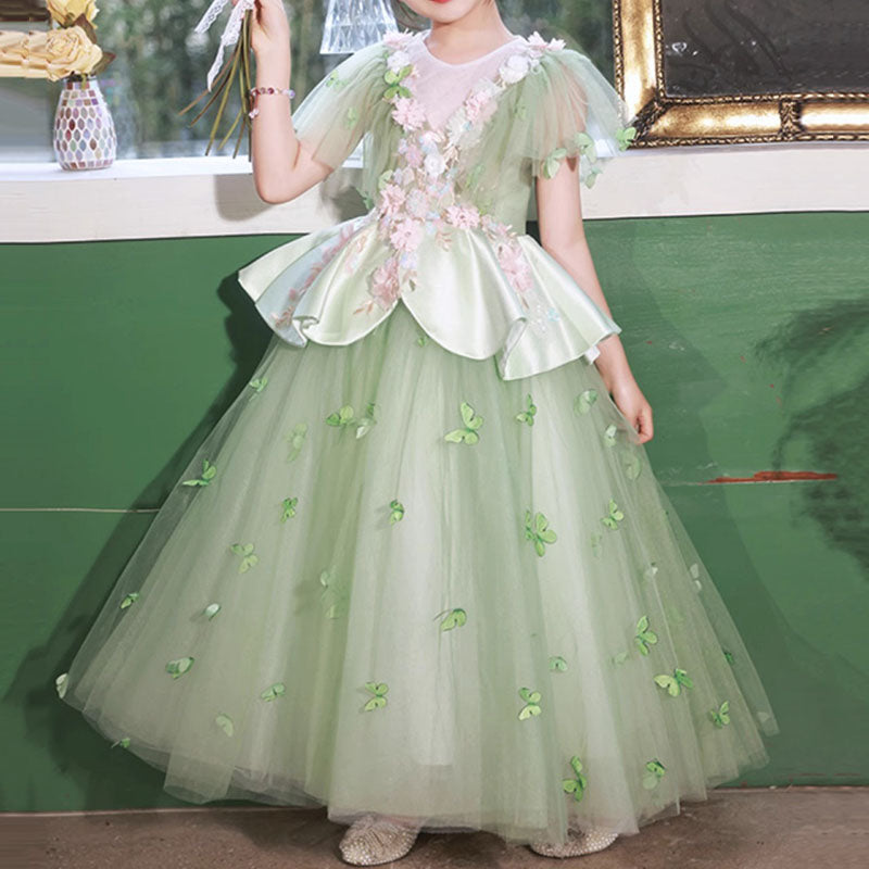 Toddler Dress Emerald Green Dress Baby Girl Elegant Baby Girls Green Floral Puff Sleeve Evening Dress Toddler Toddler Dress Emerald Green Dress Baby Girl Elegant Baby Girls Green Floral Puff Sleeve Evening Dress Toddler
