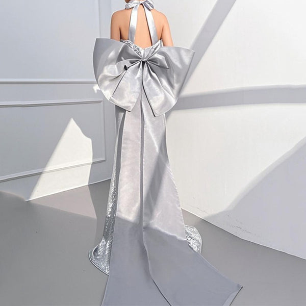 Girls Pageant Dress Girls Silver Birthday Dress Girls Prom Dress