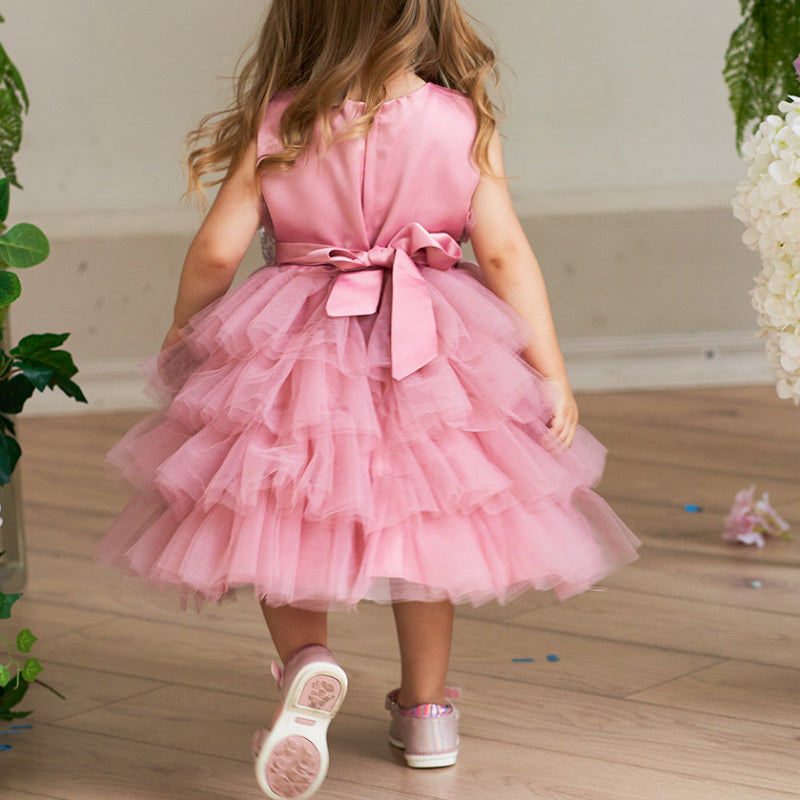 Girls Birthday Party Princess Dress Flower Girl Fluffy Cake Dress