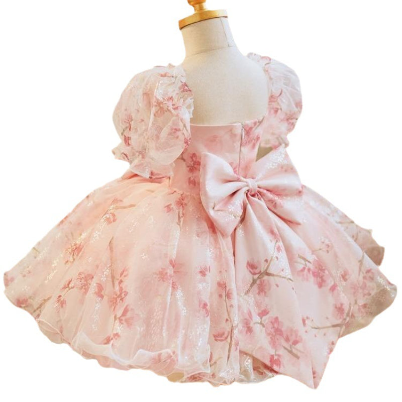 Pink Flower Girl Dress Girl Birthday Princess Dress