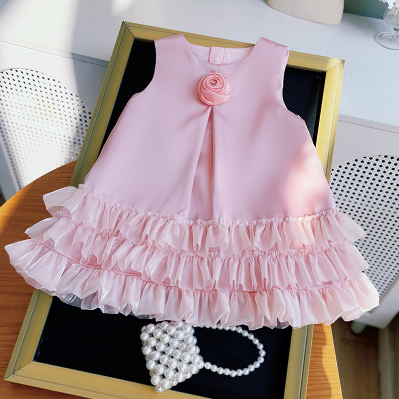 Baby Girl Red Birthday Princess Dress Flower Girl Wedding Dress