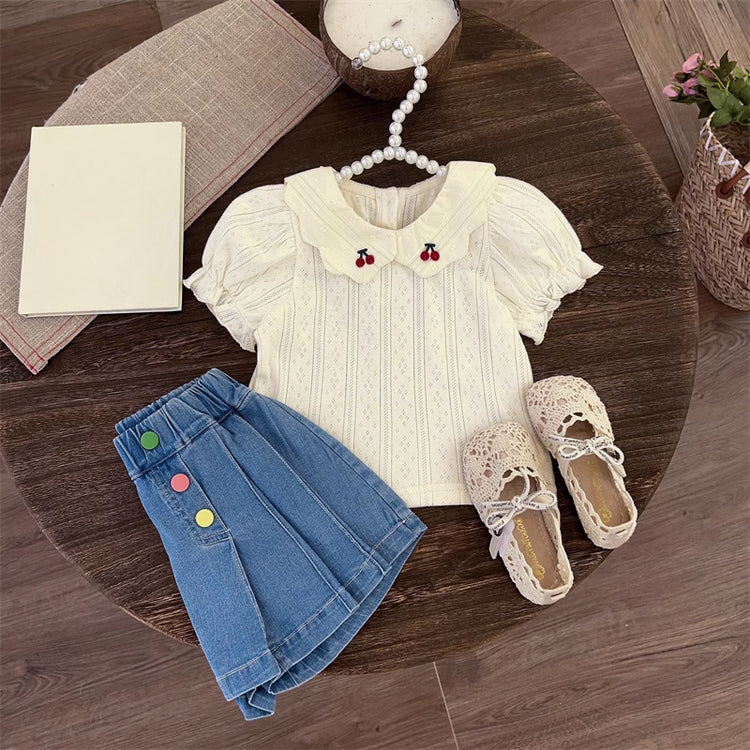 Girls Summer Baby Girls T-shirt Shorts Two-piece Set