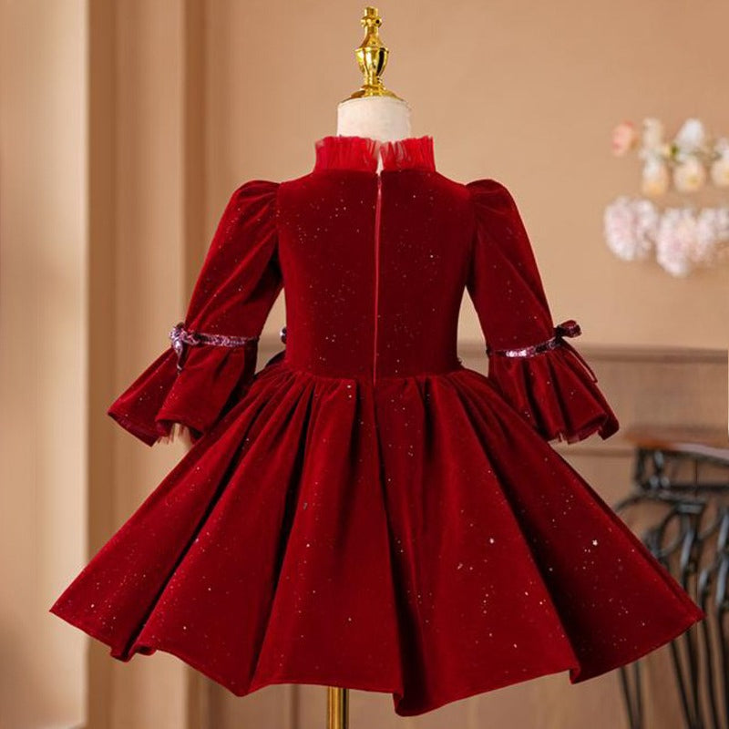 Children's Birthday Dress Girls Christmas Princess Dress Flower Girl Puff Dress