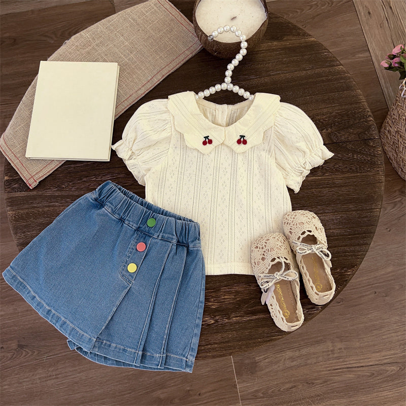 Girls Summer Baby Girls T-shirt Shorts Two-piece Set