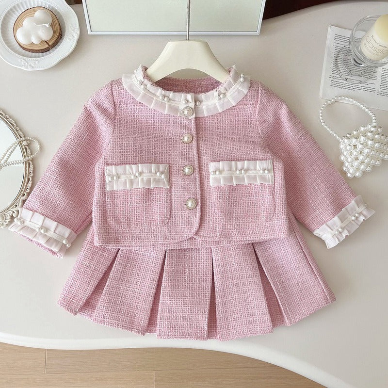 Girls' New Spring Princess Jacket and Skirt Two-piece Suit