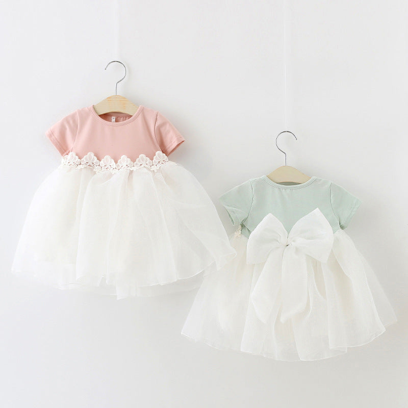 Children's Cute Summer Princess Dress Baby Bow Dress
