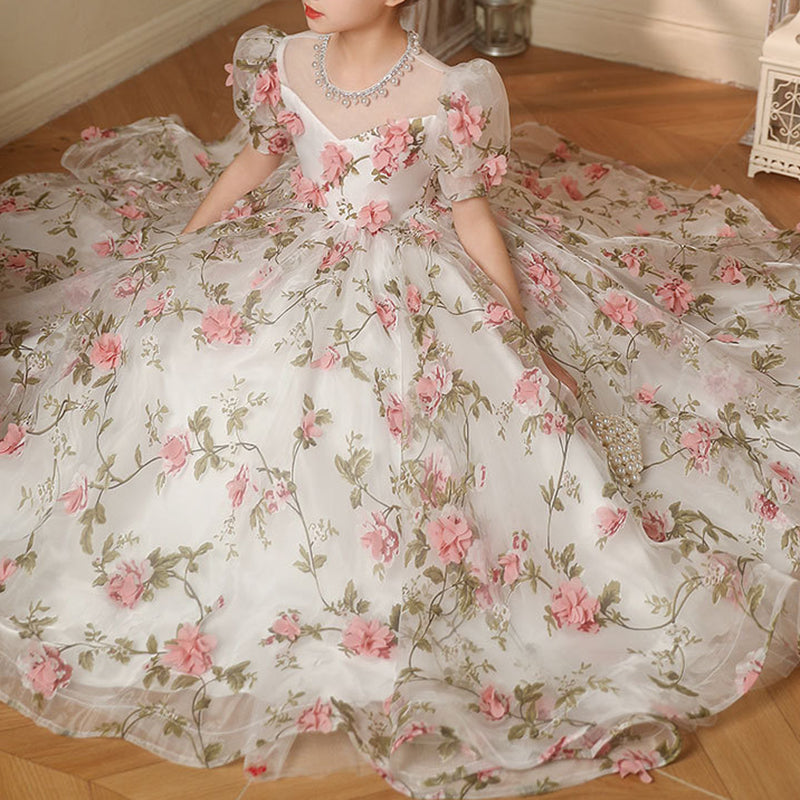 Elegant Baby Birthday Party Dress Toddler First Communion Dress