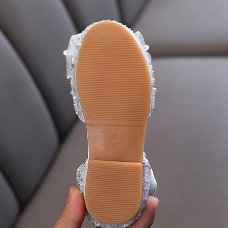 Girls Cute Pearl Princess Leather Shoes