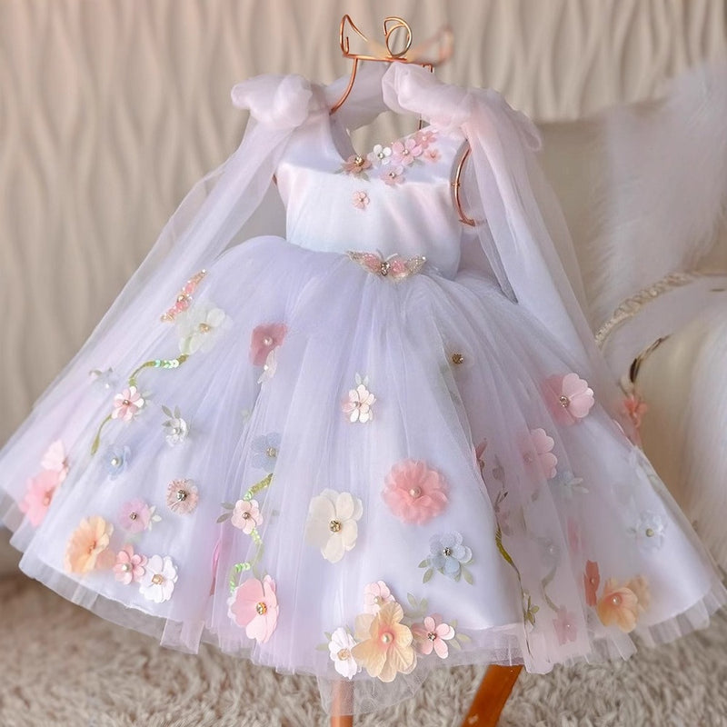 Flower Girl Wedding Dress Girl Flower Birthday Dress Cute Baby Princess Dress