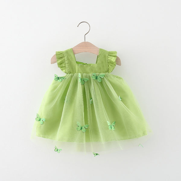 Baby Girl Cute Flying Sleeve Butterfly Mesh Dress