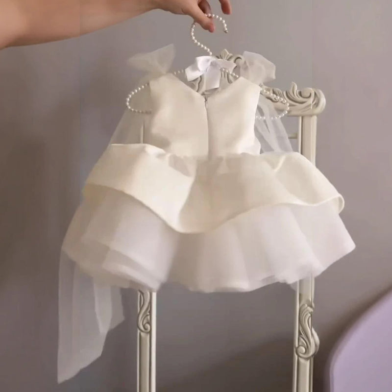 Girls Communion Dress Flower Girl Dress Baby Birthday Party Princess Dress