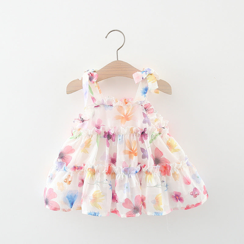 baby girl beach dress 2Pcs/Set Baby Girl Summer Beach Dress + Hat