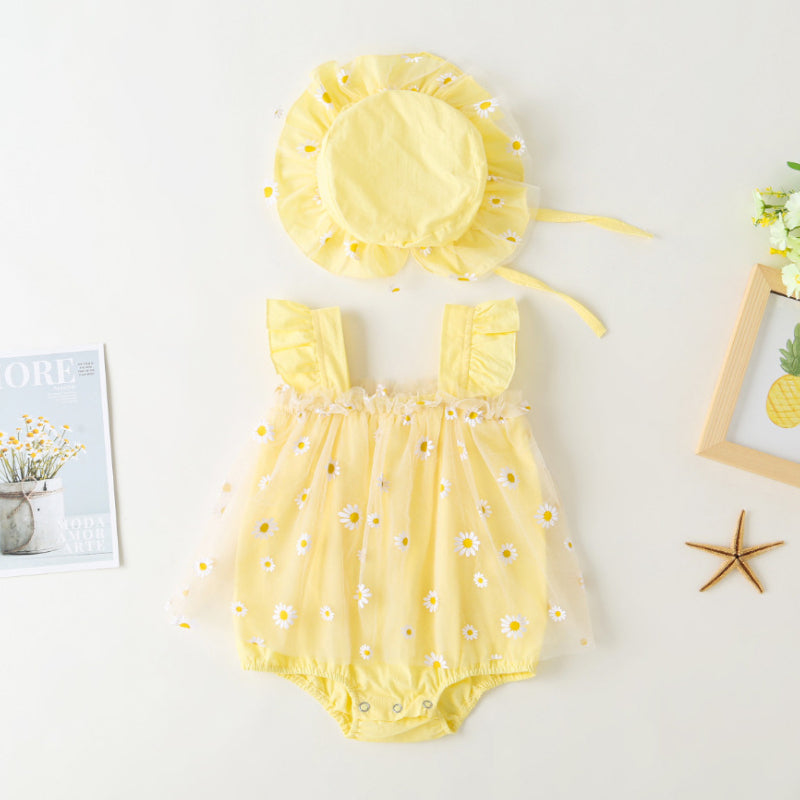Summer Thin Baby Birthday Mesh Bodysuit