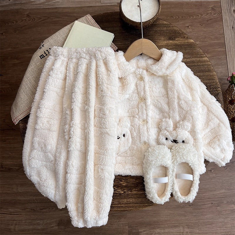 Girls' New Winter Coral Fleece Pajamas