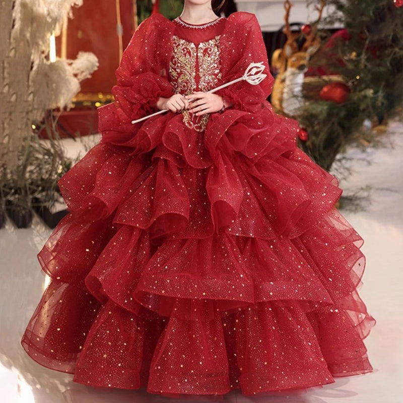 christmas dresses tweens Girls' Christmas Dresses Girls' Birthday Velvet Dresses Children's Ball Princess Dresses