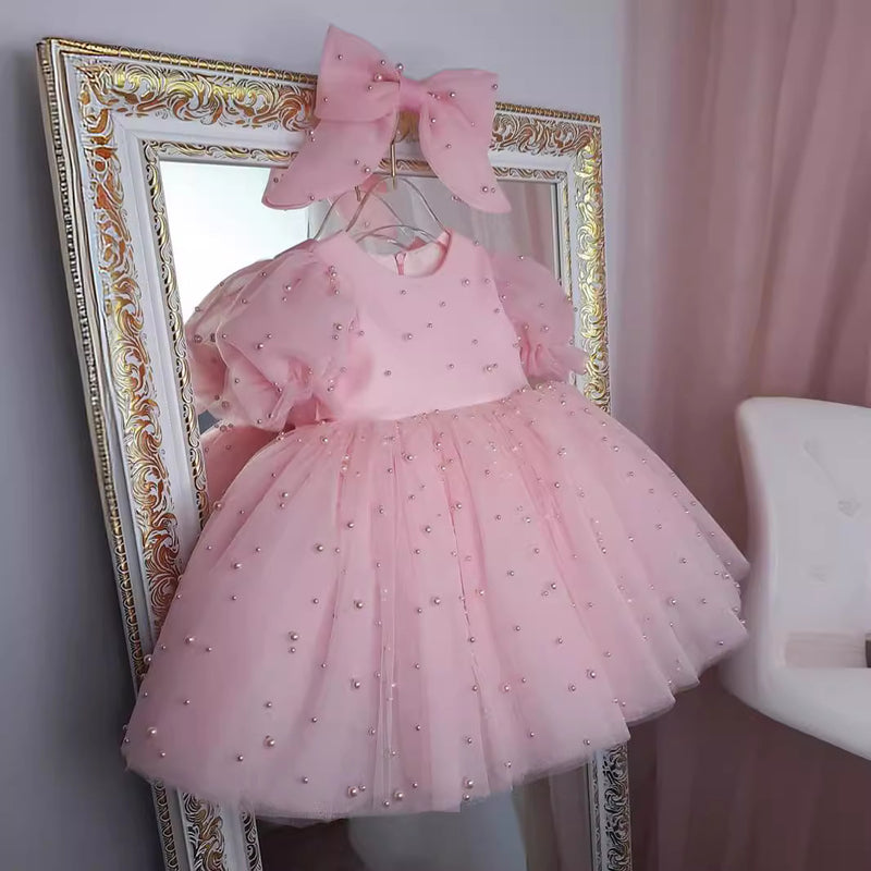 Cute Baby Girl Polka Dots Dress Toddler Pageant First Birthday Princess Dress Cute Baby Girl Polka Dots Dress Toddler Pageant First Birthday Princess Dress