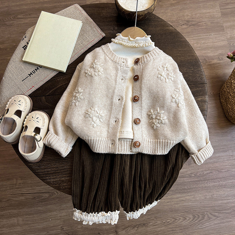 Lovely Girls Autumn Cozy Breathable Three-piece set