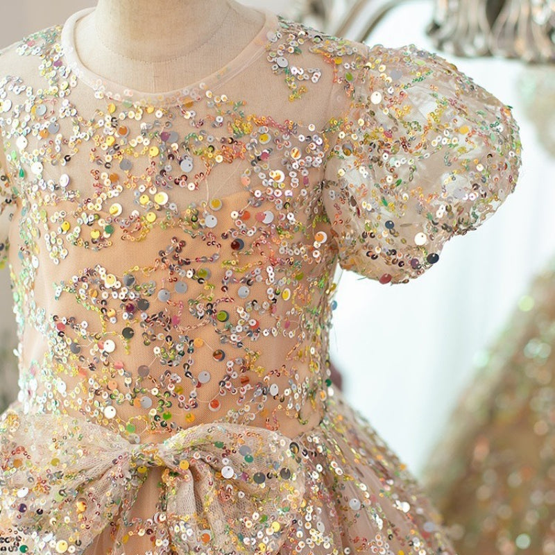 Girls Christmas Princess Dress Flower Girl Sequin Dress Girls Birthday Dress