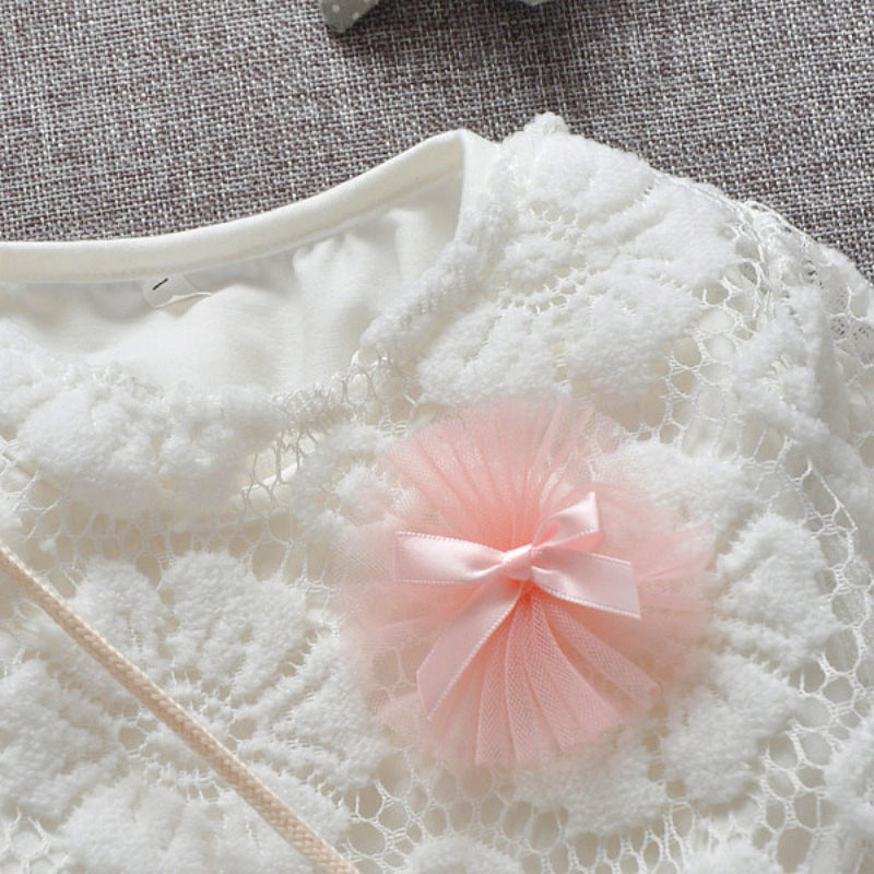 Girls Patchwork Dress Baby Flower Bow Princess Dress