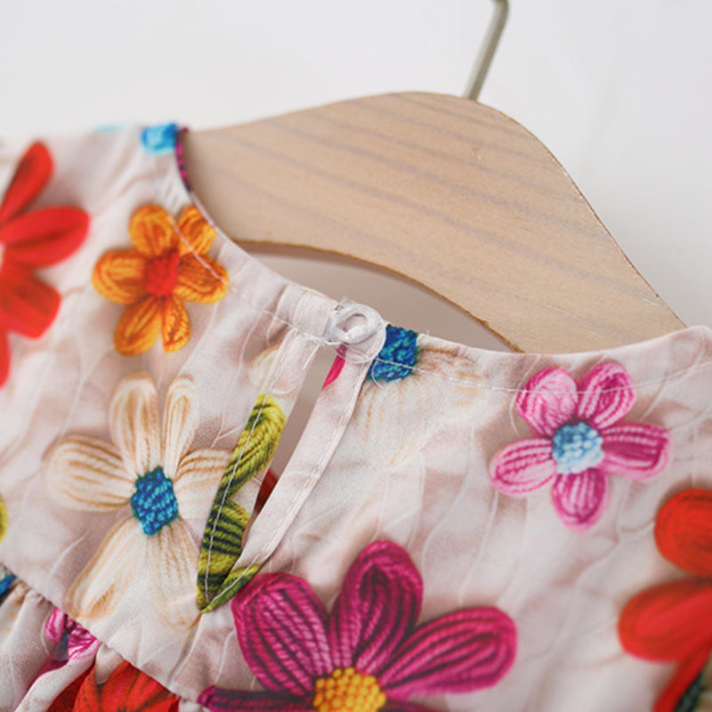 Summer New Girls Printed Sleeveless Dress