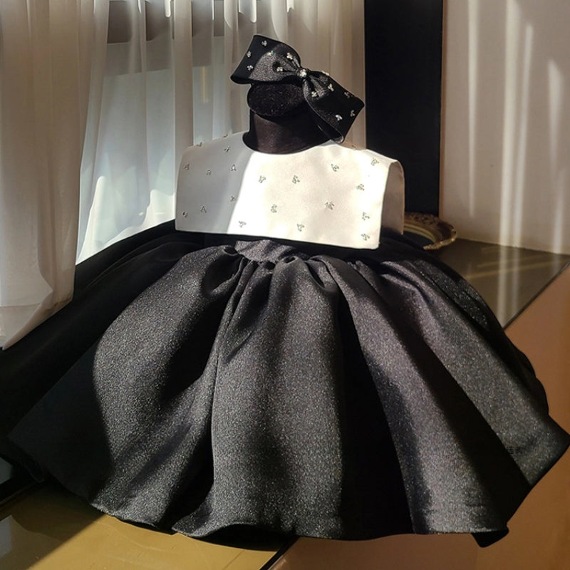 Baby Cute Birthday Dress Flower Girl Wedding Dress Satin Princess Dress