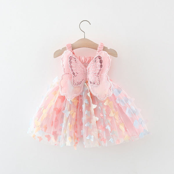 Baby Girl Summer Birthday Bow Sling Dress