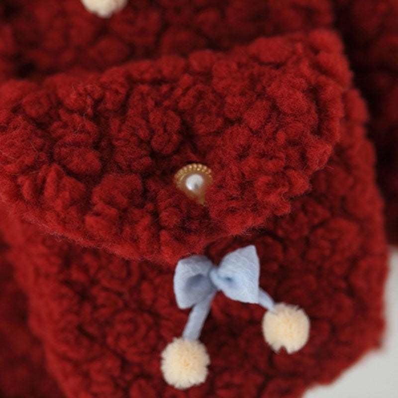 Girls' Winter Cherry Blossom Warm Coat